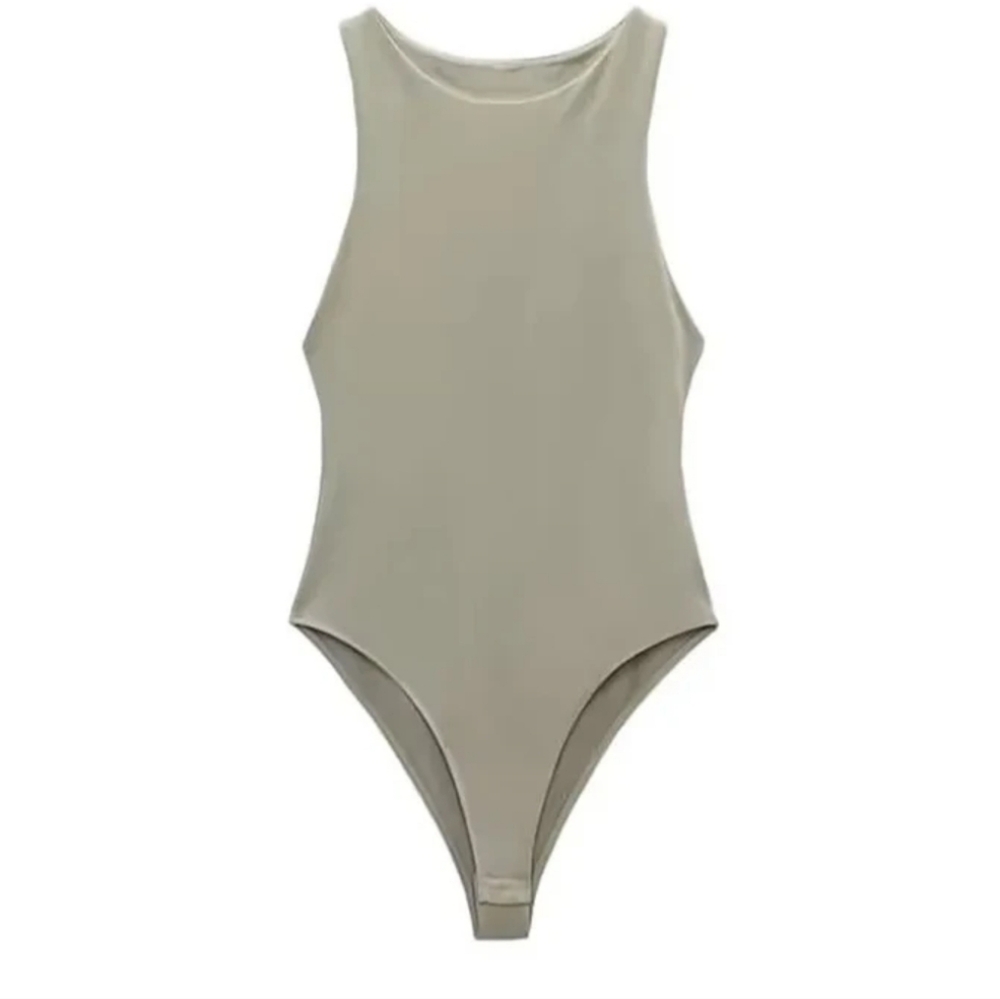 Light green bodysuit, double lined excellent condition